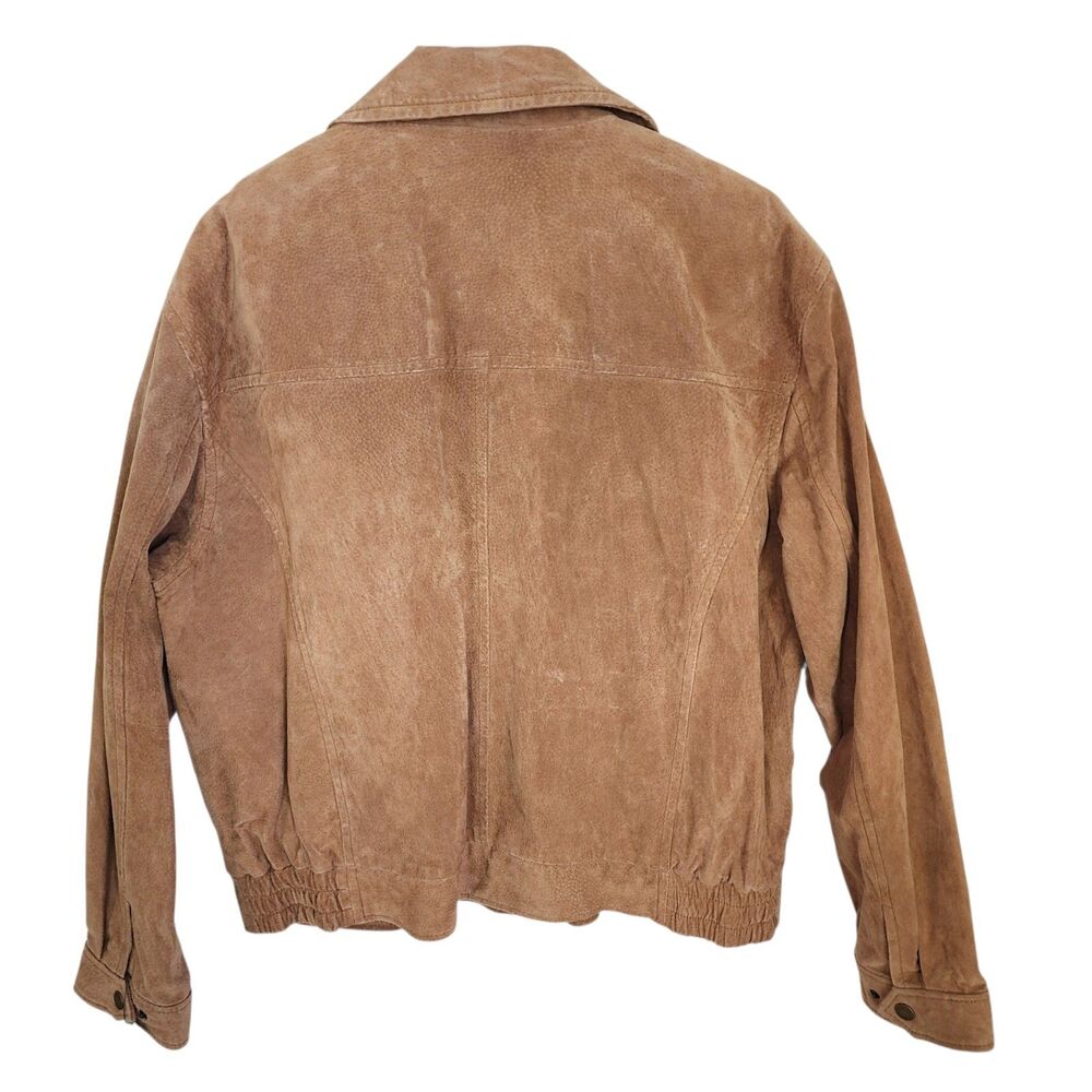 NWT Cezani Men's Genuine Suede Leather Jacket Camel Brown Zip Quilted Lined XL - Picture 4 of 16